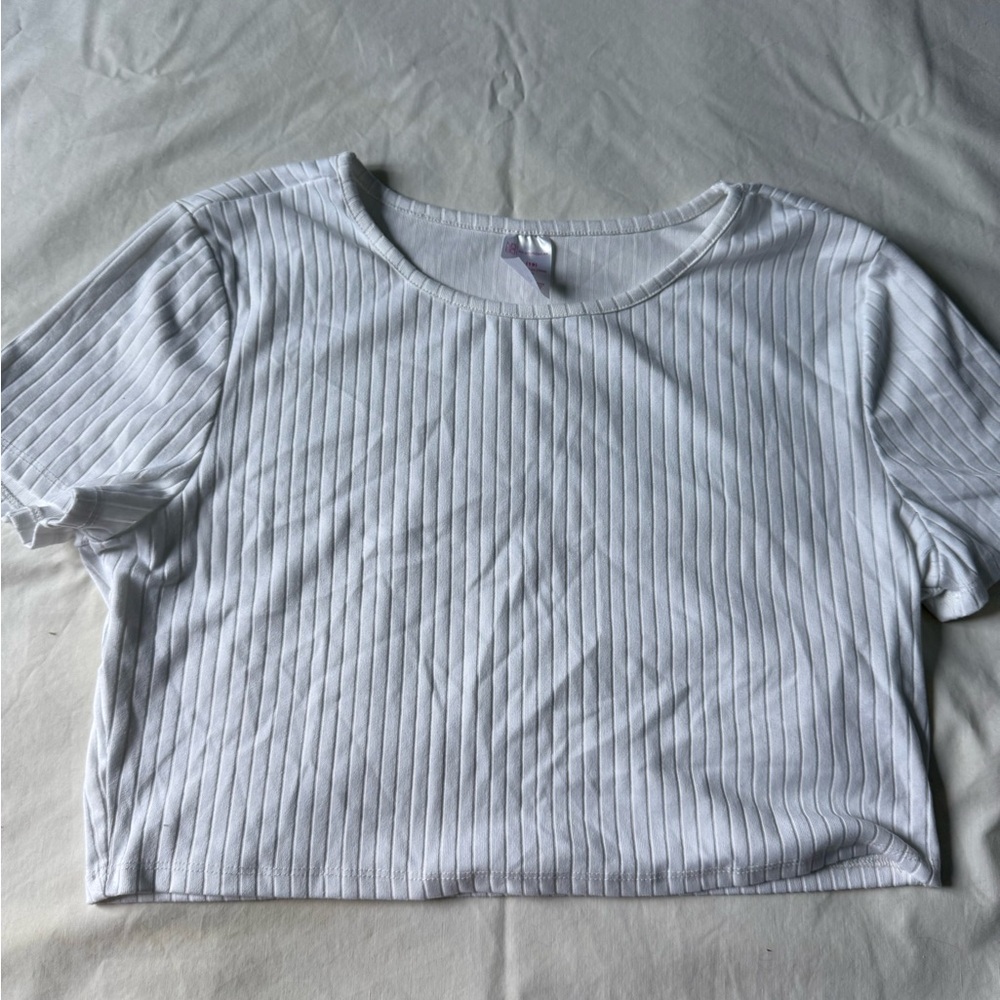 No Boundaries White Ribbed Crop Top